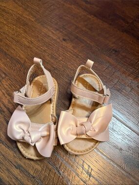 Pink Bow Sandals with Adjustable Strap